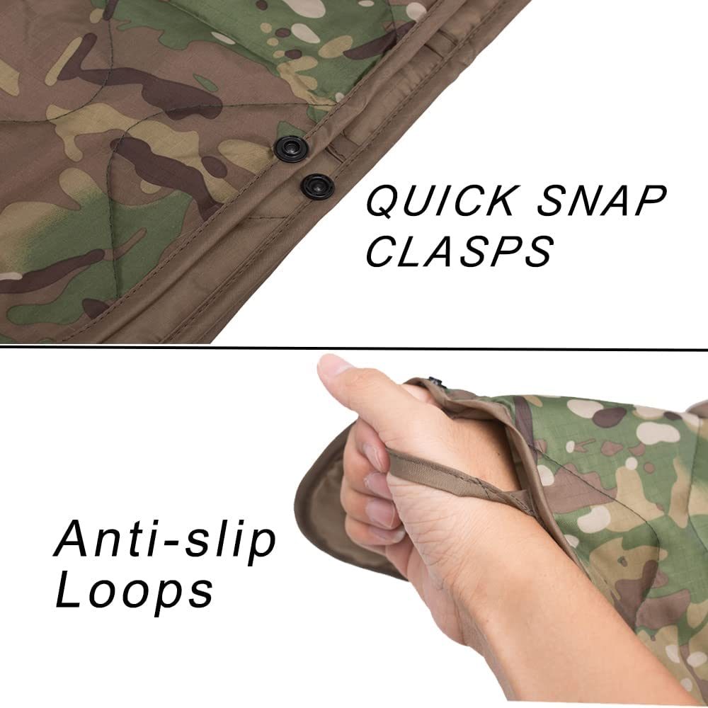 Kylebooker Camo Woobie Blanket Waterproof Poncho Liner for Outdoor Camping; Hiking; Hunting; Survival; Backpacking; Picnicking Doba